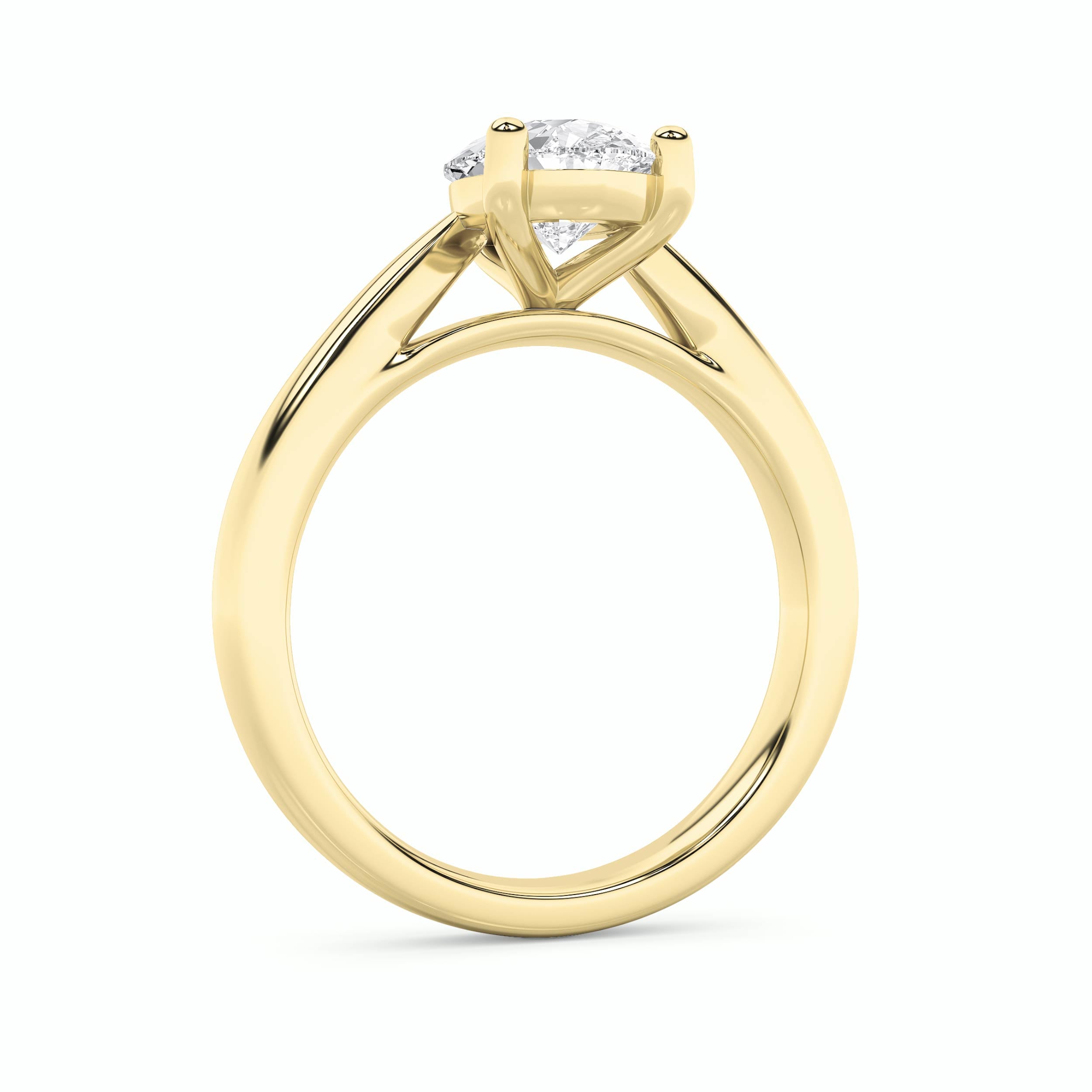 2CTW Pear Shaped Lab Grown Diamond (F/VS) Classic Shank Solitaire Engagement Ring in 14K Gold