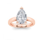 2CTW Pear Shaped Lab Grown Diamond (F/VS) Classic Shank Solitaire Engagement Ring in 14K Gold