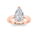 2CTW Pear Shaped Lab Grown Diamond (F/VS) Classic Shank Solitaire Engagement Ring in 14K Gold