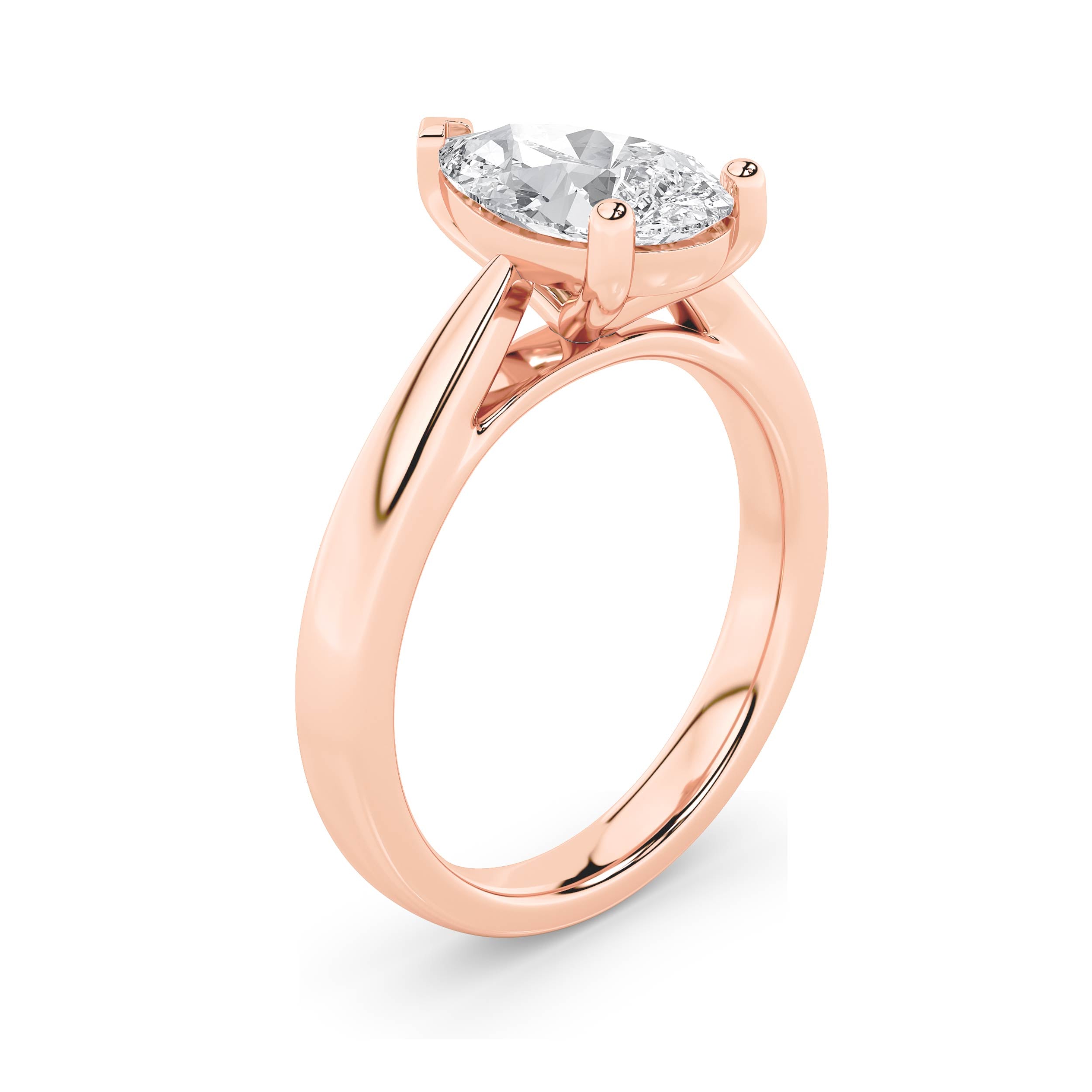 2CTW Pear Shaped Lab Grown Diamond (F/VS) Classic Shank Solitaire Engagement Ring in 14K Gold