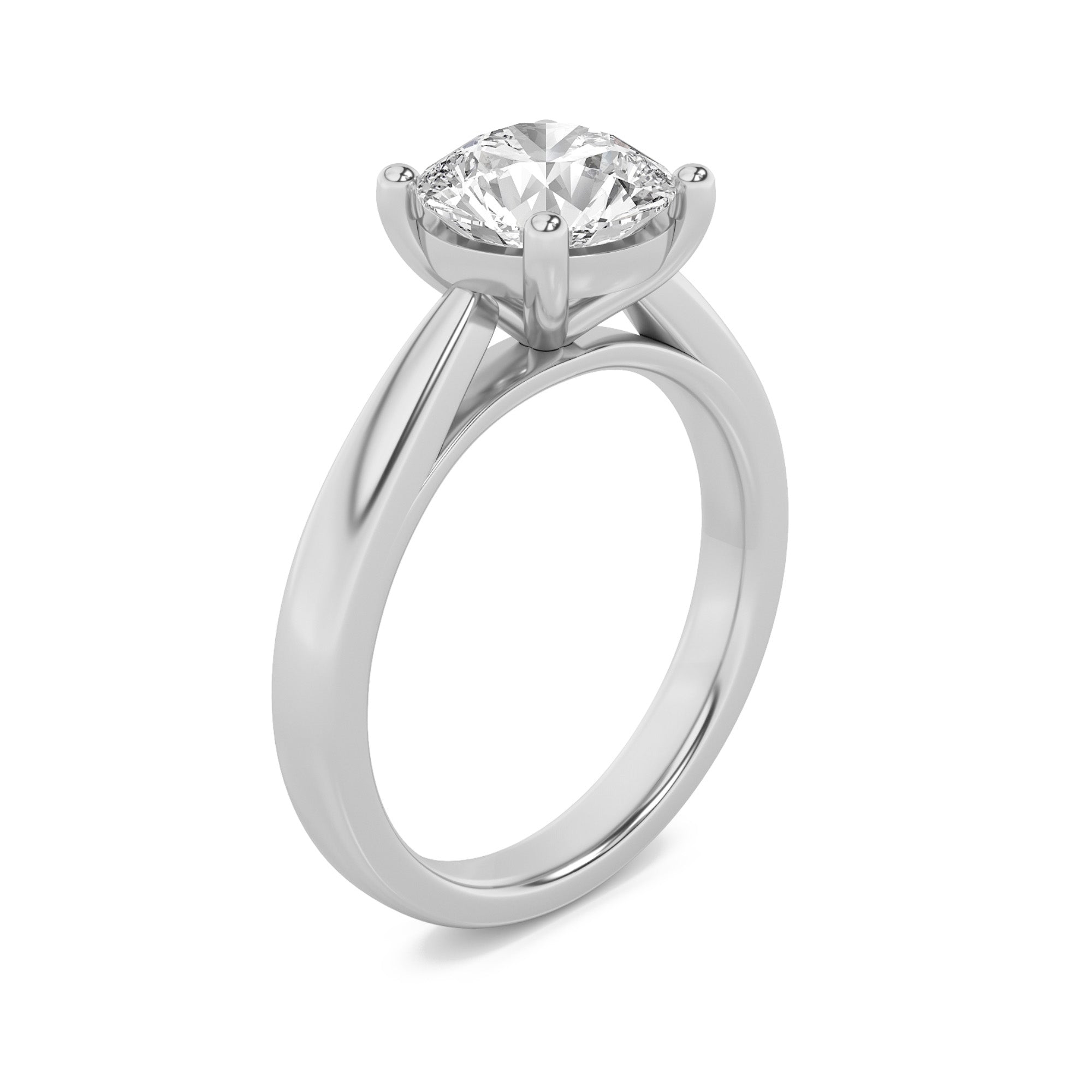 1CTW Round Shaped Lab Grown Diamond (F/VS) Classic Shank Solitaire Engagement Ring in 14K Gold