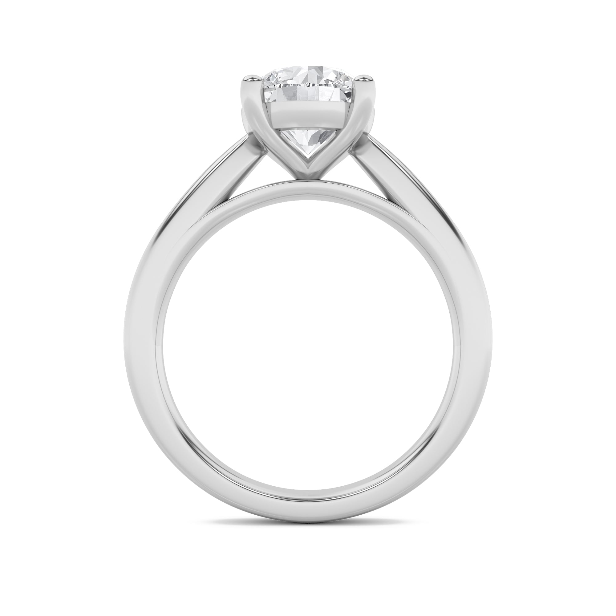 1CTW Round Shaped Lab Grown Diamond (F/VS) Classic Shank Solitaire Engagement Ring in 14K Gold