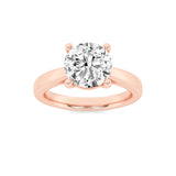 2CTW Round Shaped Lab Grown Diamond (G/VS) Classic Shank Solitaire Engagement Ring in 14K Gold