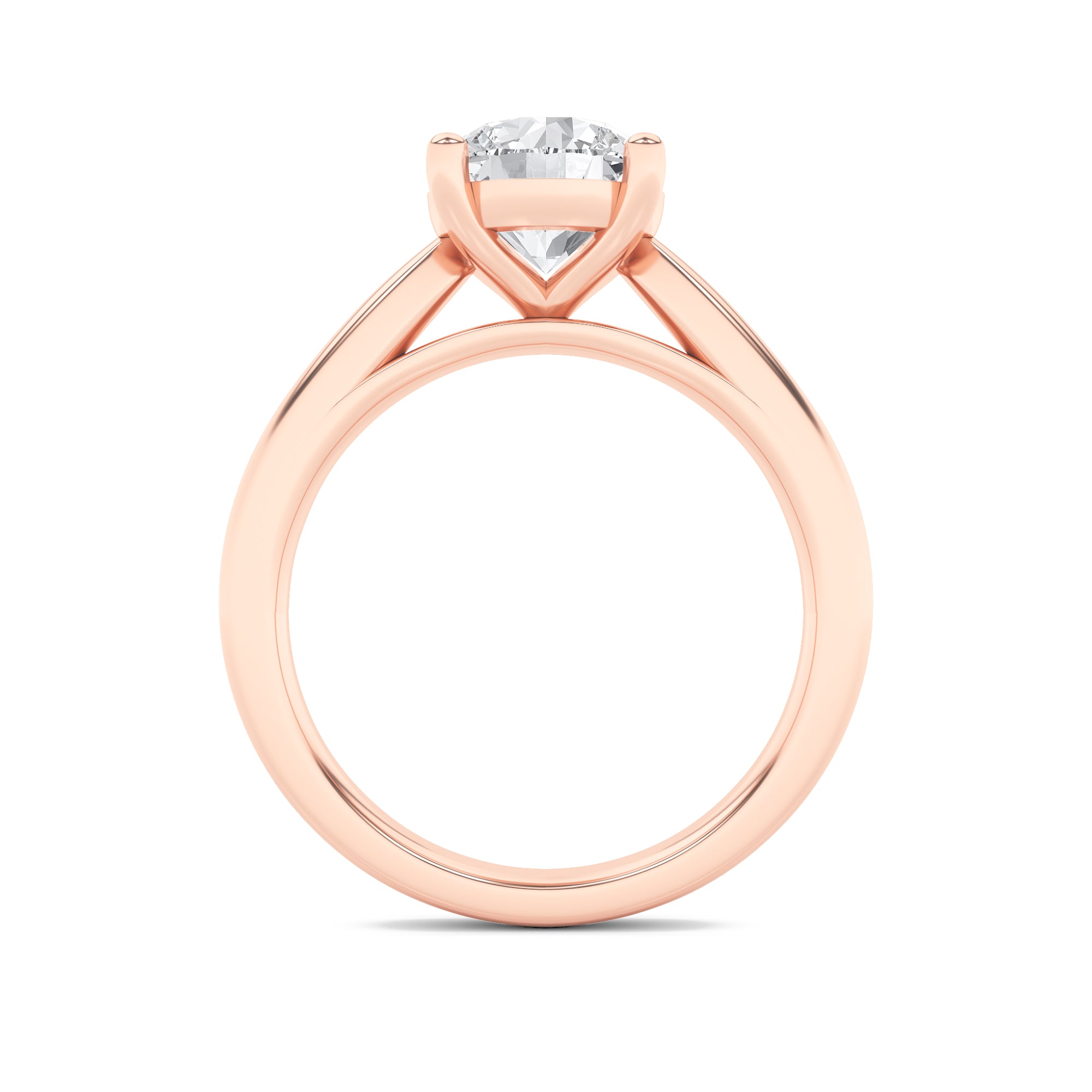 2CTW Round Shaped Lab Grown Diamond (G/VS) Classic Shank Solitaire Engagement Ring in 14K Gold