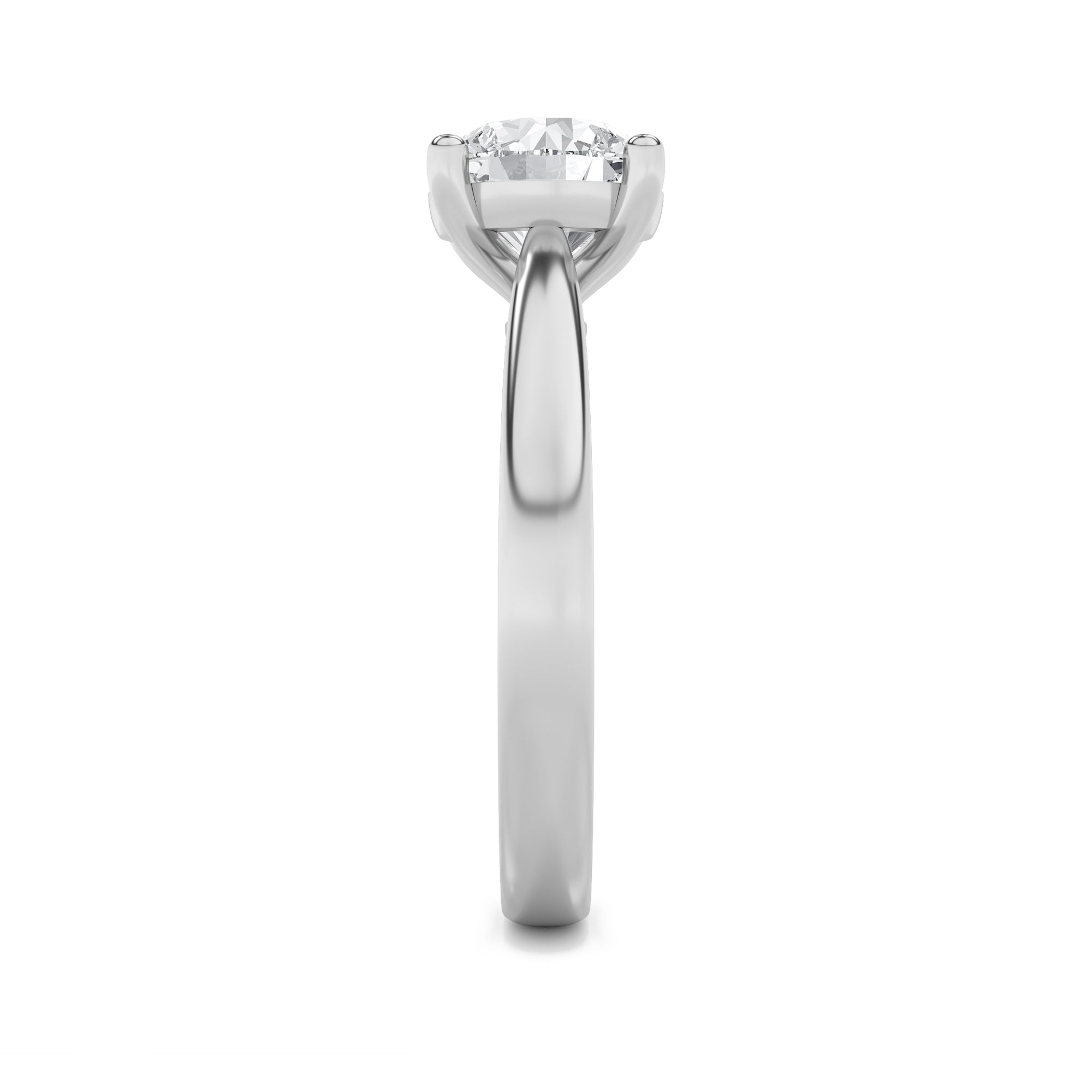 3CTW Round Shaped Lab Grown Diamond (F/VS) Classic Shank Solitaire Engagement Ring in 14K Gold