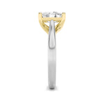 1CTW Elongated Cushion Shaped Lab Grown Diamond (G/VS) Two Tone Cathedral Shank Engagement Ring in 14K Gold