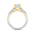 1.5CTW Elongated Cushion Shaped Lab Grown Diamond (F/VS) Two Tone Cathedral Shank Engagement Ring in 14K Gold