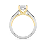 1.5CTW Elongated Cushion Shaped Lab Grown Diamond (G/VS) Two Tone Cathedral Shank Engagement Ring in 14K Gold