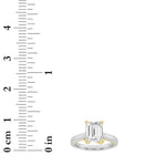 2.5CTW Elongated Cushion Shaped Lab Grown Diamond (F/VS) Two Tone Cathedral Shank Engagement Ring in 14K Gold