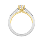 1CTW Marquise Shaped Lab Grown Diamond (F/VS) Two Tone Six Prong Engagement Ring in 14K Gold