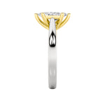 1CTW Marquise Shaped Lab Grown Diamond (F/VS) Two Tone Six Prong Engagement Ring in 14K Gold