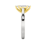 1CTW Marquise Shaped Lab Grown Diamond (F/VS) Two Tone Six Prong Engagement Ring in 14K Gold