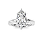 2CTW Marquise Shaped Lab Grown Diamond (F/VS) Ring in 14K White Gold