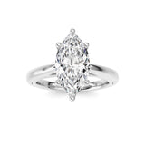 2CTW Marquise Shaped Lab Grown Diamond (F/VS) Ring in 14K White Gold