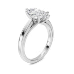 2CTW Marquise Shaped Lab Grown Diamond (F/VS) Ring in 14K White Gold
