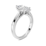 2CTW Marquise Shaped Lab Grown Diamond (F/VS) Ring in 14K White Gold