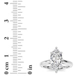 2CTW Marquise Shaped Lab Grown Diamond (F/VS) Ring in 14K White Gold