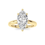 2CTW Marquise Shaped Lab Grown Diamond (F/VS) Ring in 14K Yellow Gold