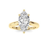 2CTW Marquise Shaped Lab Grown Diamond (F/VS) Ring in 14K Yellow Gold