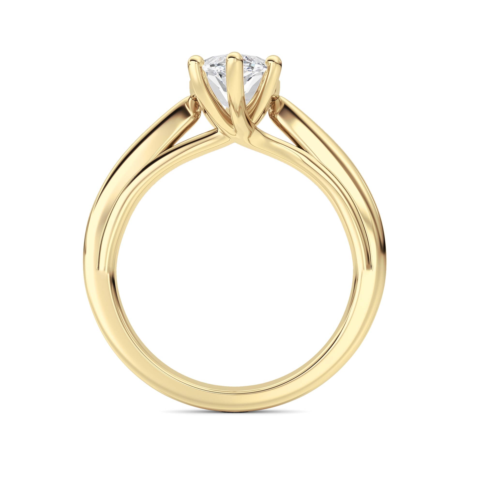 2CTW Marquise Shaped Lab Grown Diamond (F/VS) Ring in 14K Yellow Gold