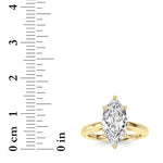 2CTW Marquise Shaped Lab Grown Diamond (F/VS) Ring in 14K Yellow Gold