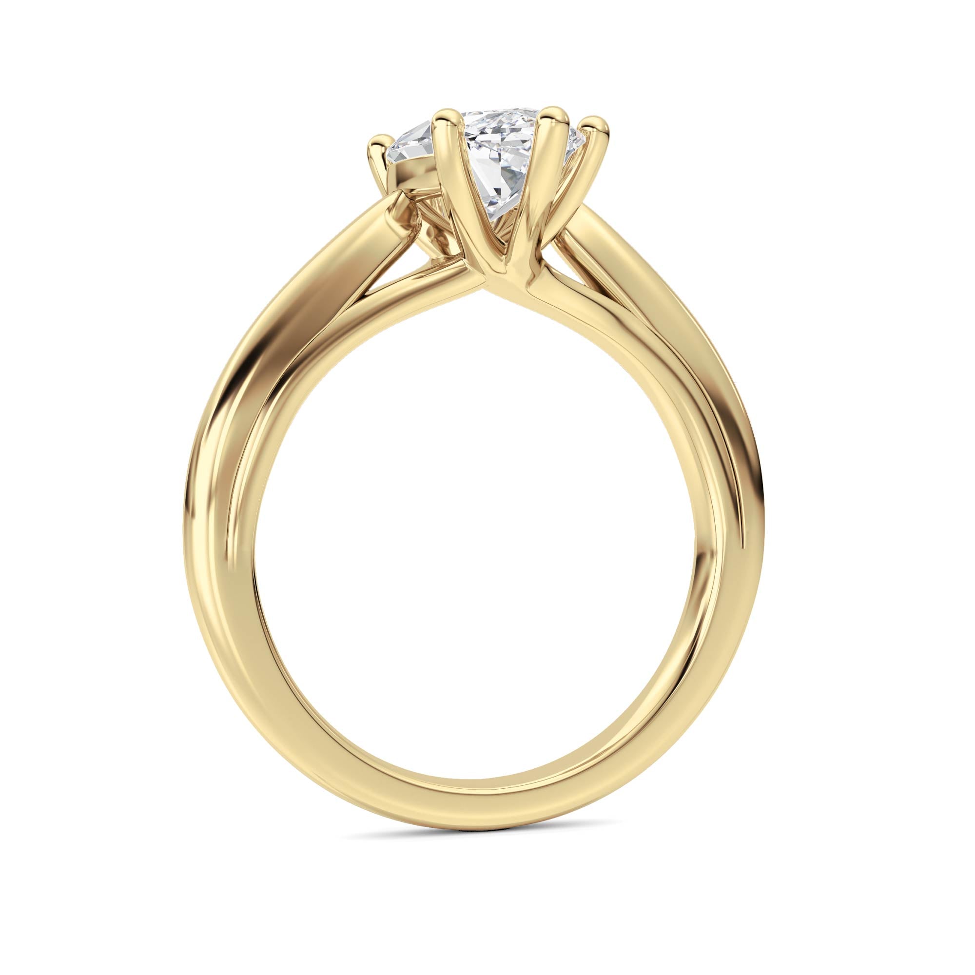 2CTW Marquise Shaped Lab Grown Diamond (F/VS) Ring in 14K Yellow Gold