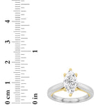 3CTW Marquise Shaped Lab Grown Diamond (F/VS) Ring in 14K White Gold|14K Yellow Gold