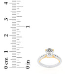 1CTW Oval Shaped Lab Grown Diamond (F/VS) Two Tone Cathedral Shank Engagement Ring in 14K Gold