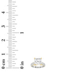 1CTW Princess Shaped Lab Grown Diamond (F/VS) Two Tone Cathedral Shank Engagement Ring in 14K Gold