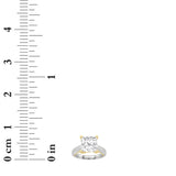 1CTW Princess Shaped Lab Grown Diamond (F/VS) Two Tone Cathedral Shank Engagement Ring in 14K Gold
