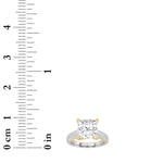 2CTW Princess Shaped Lab Grown Diamond (G/VS) Two Tone Cathedral Shank Engagement Ring in 14K Gold