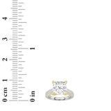 2CTW Princess Shaped Lab Grown Diamond (G/VS) Two Tone Cathedral Shank Engagement Ring in 14K Gold