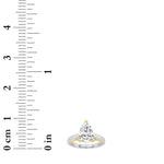 1CTW Pear Shaped Lab Grown Diamond (F/VS) Two Tone Cathedral Shank Engagement Ring in 14K Gold