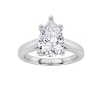 3CTW Pear Shaped Lab Grown Diamond (F/VS) Ring in 14K White Gold
