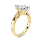 3CTW Pear Shaped Lab Grown Diamond (F/VS) Ring in 14K Yellow Gold