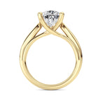 3CTW Pear Shaped Lab Grown Diamond (F/VS) Ring in 14K Yellow Gold