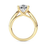 3CTW Pear Shaped Lab Grown Diamond (F/VS) Ring in 14K Yellow Gold