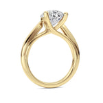 3CTW Pear Shaped Lab Grown Diamond (F/VS) Ring in 14K Yellow Gold