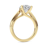 3CTW Pear Shaped Lab Grown Diamond (F/VS) Ring in 14K Yellow Gold
