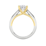 3CTW Pear Shaped Lab Grown Diamond (F/VS) Ring in 14K White Gold|14K Yellow Gold