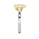 3CTW Pear Shaped Lab Grown Diamond (F/VS) Ring in 14K White Gold|14K Yellow Gold