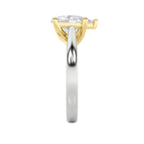 3CTW Pear Shaped Lab Grown Diamond (F/VS) Ring in 14K White Gold|14K Yellow Gold