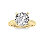2CTW Round Shaped Lab Grown Diamond (F/VS) Cathedral Shank Engagement Ring in 14K Yellow Gold
