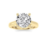 2CTW Round Shaped Lab Grown Diamond (F/VS) Cathedral Shank Engagement Ring in 14K Yellow Gold