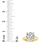 2CTW Round Shaped Lab Grown Diamond (F/VS) Cathedral Shank Engagement Ring in 14K Yellow Gold