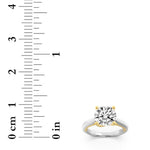 2.5CTW Round Shaped Lab Grown Diamond (G/VS) Two Tone Cathedral Shank Engagement Ring in 14K Gold