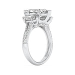 4CTW Marquise Shaped Lab Grown Diamond (G/VS) Three Stone Accented Engagement Ring in 14K Gold
