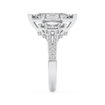 4CTW Marquise Shaped Lab Grown Diamond (G/VS) Three Stone Accented Engagement Ring in 14K Gold