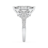 4CTW Marquise Shaped Lab Grown Diamond (G/VS) Three Stone Accented Engagement Ring in 14K Gold