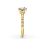 2CTW Elongated Cushion Shaped Lab Grown Diamond (G/VS) Hidden Halo Accented Ring in 14K Gold